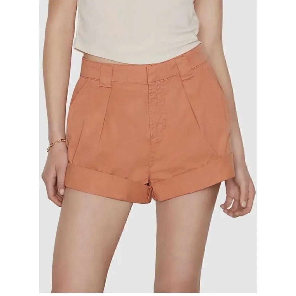 FRAME Terra Cotta Fluid Twill Rolled Short NWT Size 28